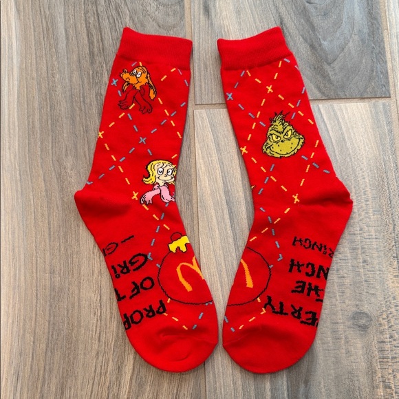 Dr. Seuss Other - Dr. Seuss Red Socks with Colorful Characters McDonalds, limited edition. New